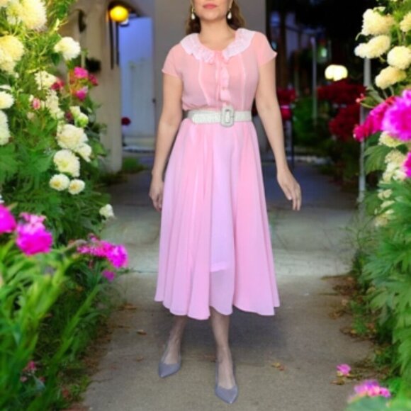 Vintage Pink nightgown dress Medium - Picture 3 of 12